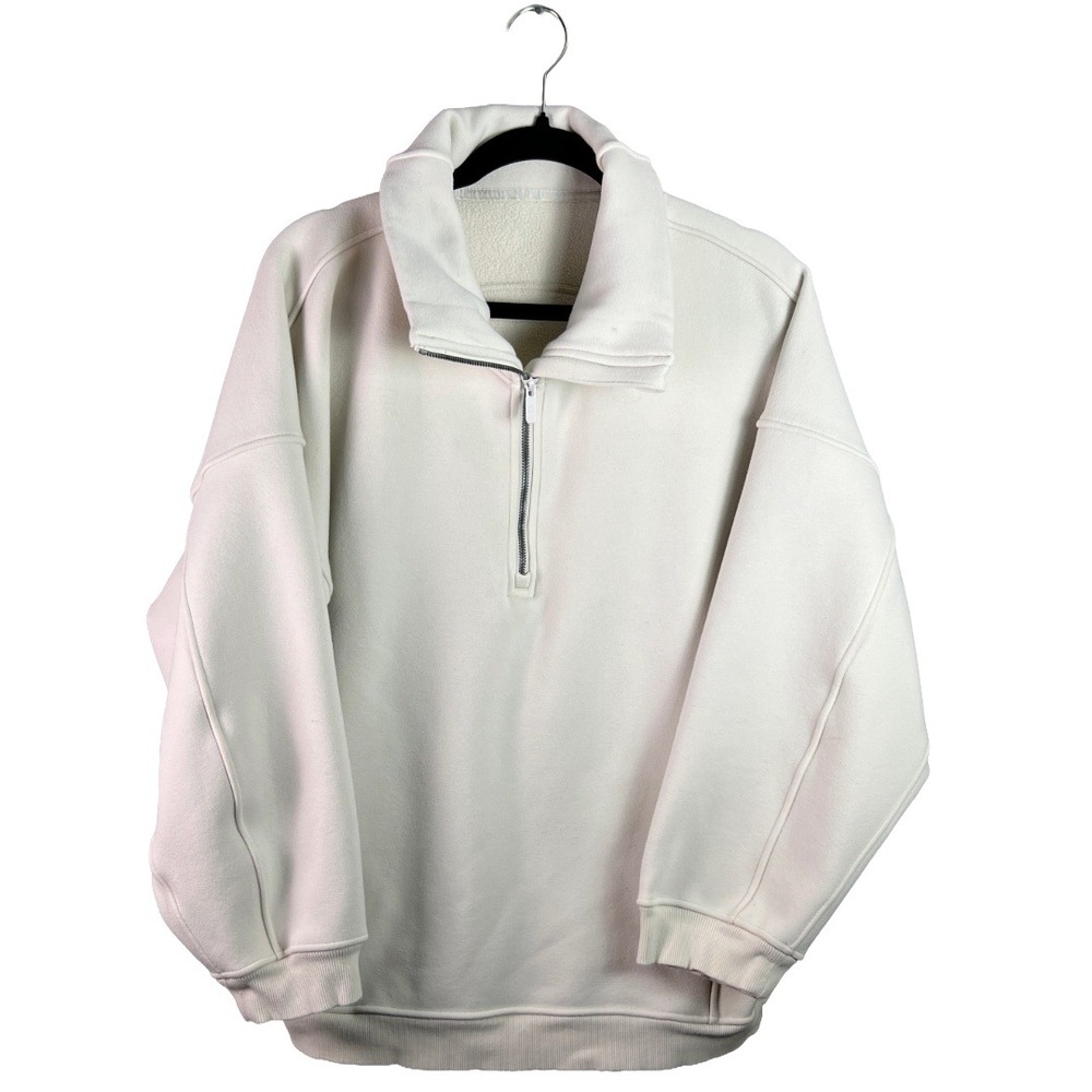 Lululemon Scuba Oversized Half-Zip Pullover Women M/L Off White Athleisure